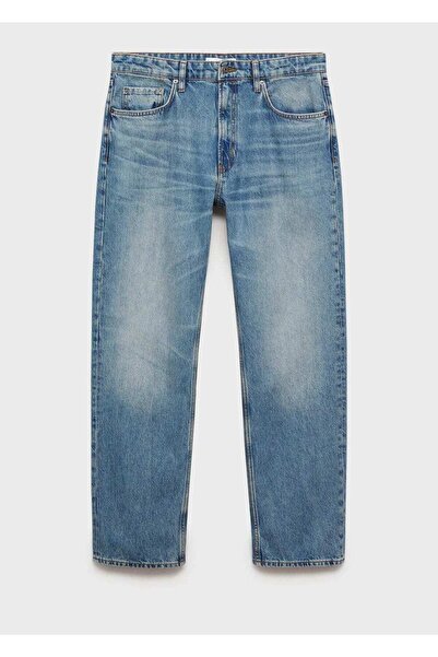 MANGO Man Eskitilmiş görünümlü düz kesim jean