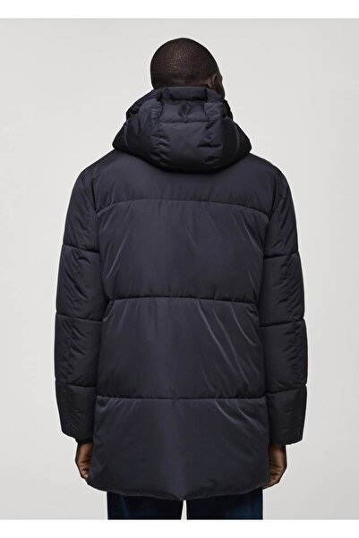 MANGO Man Kapitone su geçirmez kapüşonlu anorak