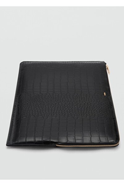 MANGO Woman Crocodile Skin Look Laptop Sleeve