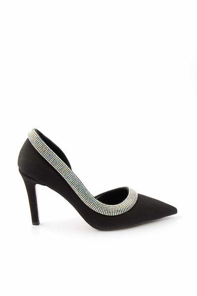 Bambi Damen-Abendschuhe aus mattschwarzem Satin K 01231317138