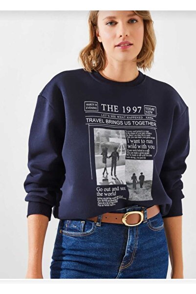 UNCİA OUTDOORS Φούτερ με στάμπα Oversize Unisex Crew Neck