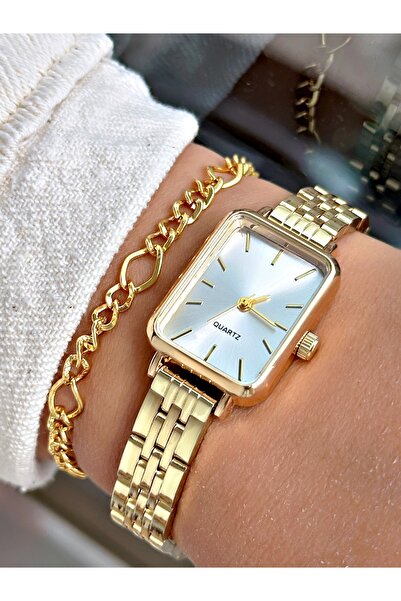 Tisaati Limited Edition Metal Kordon Classic Tasarım Dikdörtgen Metal Kasa Ka...