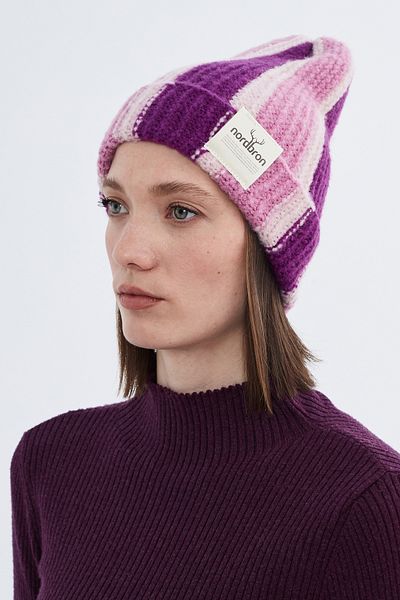 Nordbron Purple Acrylic Block Soft Knitwear - Stretchy Double Fold Winter Logo Basic Linje