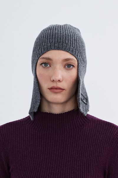 Nordbron Dark Gray Basic Knitwear - Soft Texture, Stretchy Ear Winter Aaley