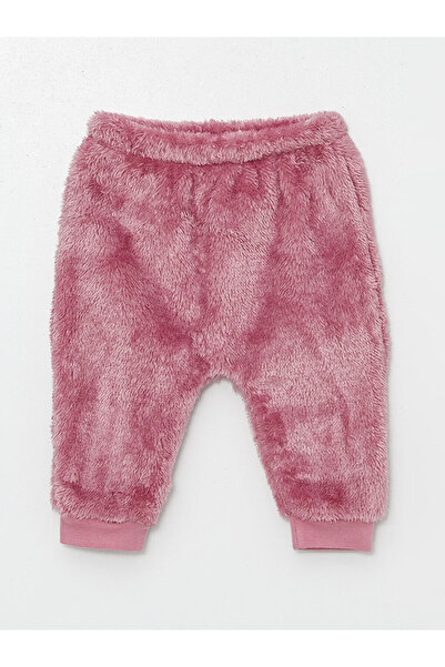 LC Waikiki Pink Hooded Long Sleeve Plush Baby Girl Cardigan and Trousers Set of 2