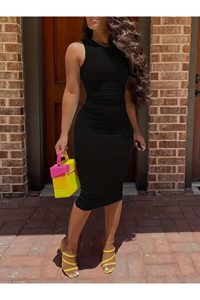 Modayakamoz Kadın Bodycon Midi Boy Dalgıç Elbise