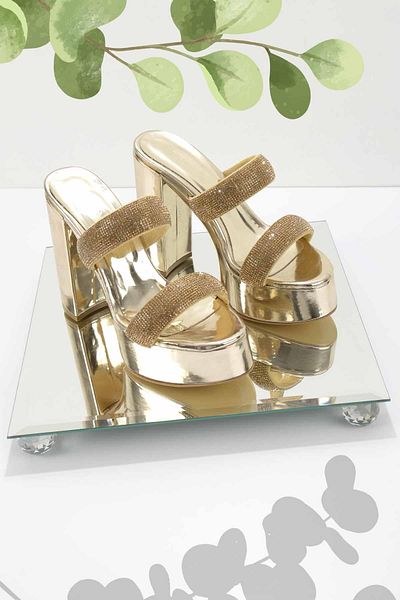 Bambi Papuci de damă Gold Mirror K 04575002239