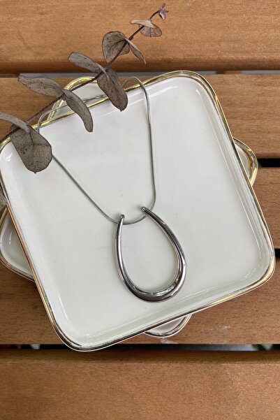 AURA ATELIER قلادة فضية - 86 سم من الفولاذ