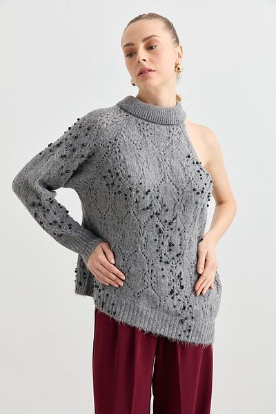 Qutu Butik 3178 PULLOVER DETALIAT UMAR PERLA