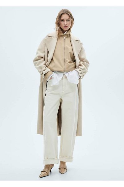 MANGO Woman Dekorative, genähte Lederstiefeletten mit Bindedetail