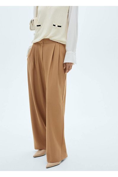 MANGO Woman Wideleg pants with pens