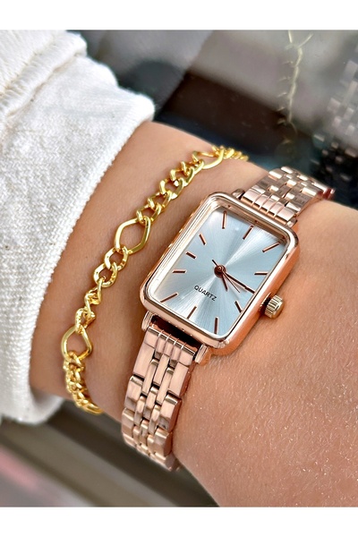 Tisaati Limited Edition Metal Kordon Classic Tasarım Dikdörtgen Metal Kasa Ka...