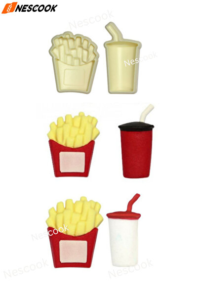 Neskuk زينة على الكعكة قالب بسكويت الكولا قالب البطاطس المقلية