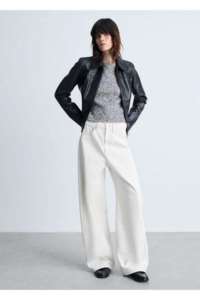 MANGO Woman Pulover boucle cu gât rotund