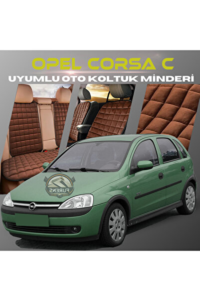 SHOOPLAA مجموعة وسائد مقعد السيارة لسيارة أوبل كورسا C باللون البني مع جيوب م...