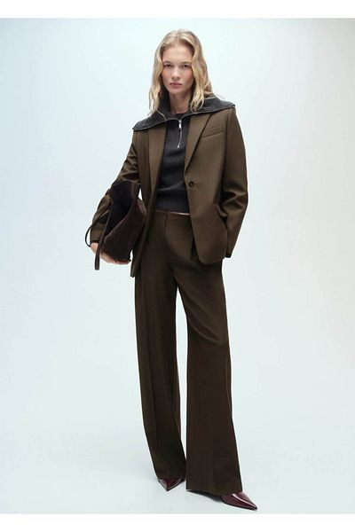 MANGO Woman Wideleg fabric pants