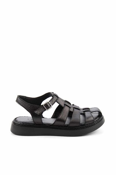 Bambi Black Leather Women's Sandals K05529088003