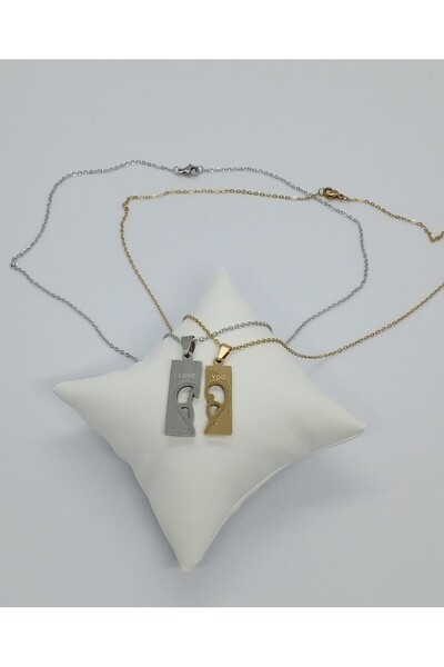 Ödül Moda قلادة نصف قلب من الفولاذ مكونة من قطعتين للعشاق