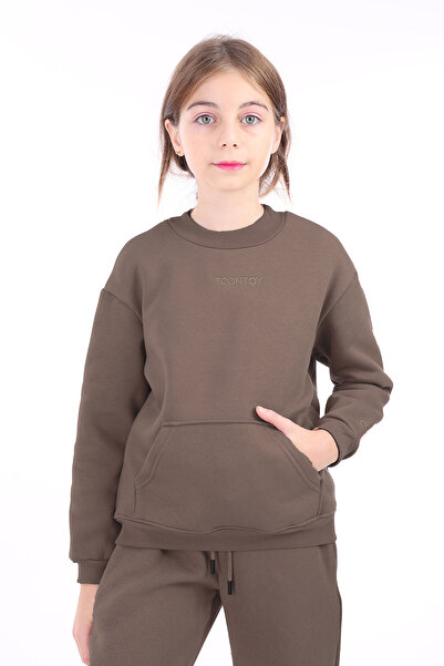 Toontoy Unisex Kids Sweatshirt with Embroidery Detail