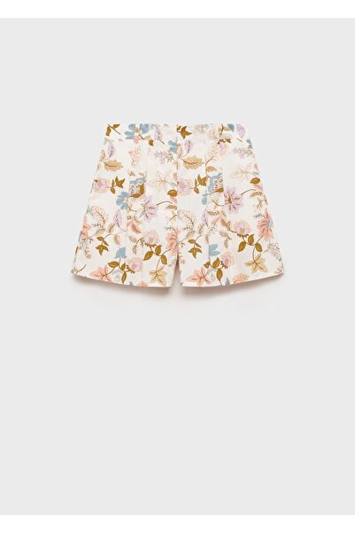 MANGO Woman Çiçekli pensli şort