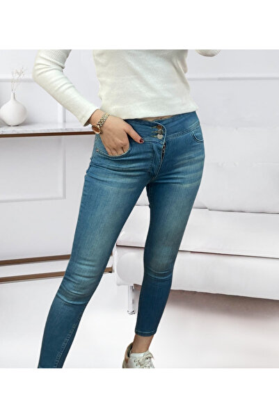 buğrahayalin High Waist Lycra Jean Trousers 90 Cm
