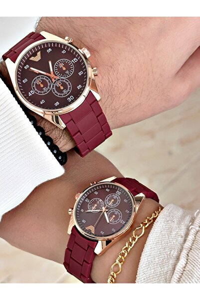 Tisaati Özel Tasarım Silikon Kordon Metal Kasa Özel Seri Çift Kol Saati-Bilek...