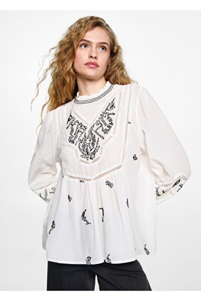 Mango Teen Bluză din bumbac brodat