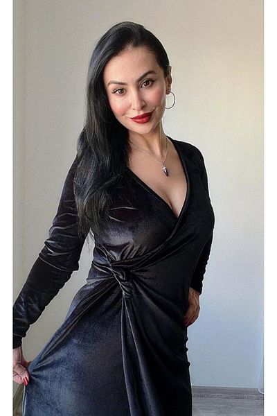 Livizmir Moda Rochie de damă Gelirr cu mâneci lungi, cu decolteu dublu, cu fante