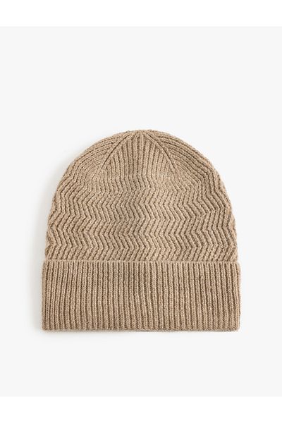 Koton Baseball Knitted Textured - Basic Design with Fold Detail
