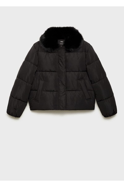 MANGO Woman Kürk yakalı kısa kapitone anorak