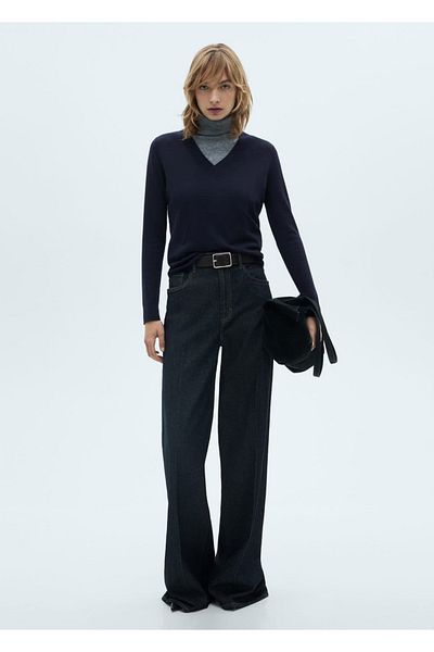 MANGO Woman V-Neck Knitwear Sweater