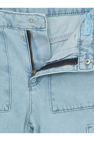 LC Waikiki Blue Wideleg Girl's Jean Trousers