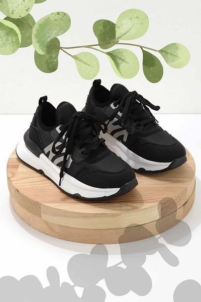 Bambi Black White Parachute Women's Sneaker K01991016967