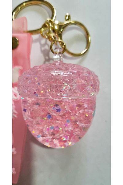 Modellino Pink Acorn - Kawaii Crystallized Watery Keychain Silicone Bracelet & Bag Ornament