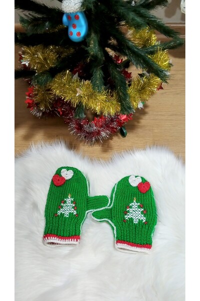 Nessa Giyim Özel Tasarım El Örgüsü Kadın Eldiveni, Yılbaşı Eldiveni