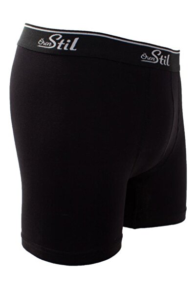 ÖREN STİL Ören Style 44-8032 Μαύρο 3 Πακέτο Ανδρικό Βαμβακερό Λύκρα Μπόξερ