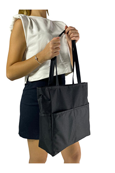 Gloria Geantă mare de sport pentru femei - neagră, geantă de mână și de umăr, cu mai multe compartimente