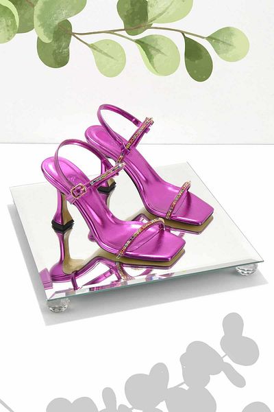 Bambi Pantofi de seară de damă fucsia metalic K 05284006509