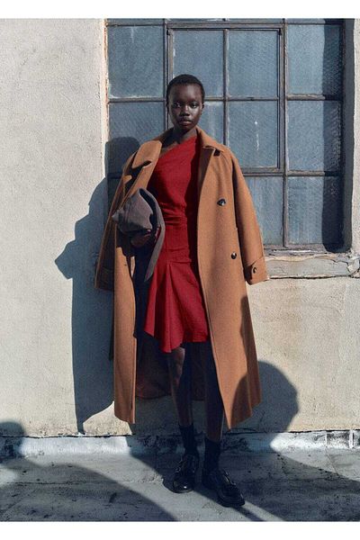 MANGO Woman Draped asymmetrical long dress