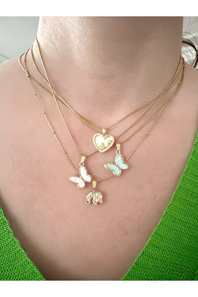 Gümüş sandık Animal Figure Necklace, Cat and Heart Necklace