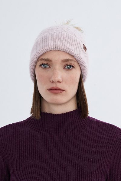 Nordbron Pink Knitwear Winter Basic Cambria - Soft, Stretchy and Pompom Logo