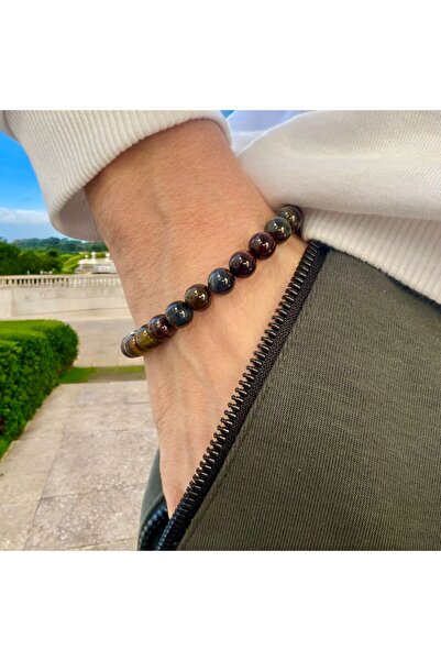 Rachel Silver سوار من الحجر الطبيعي للنساء والرجال مع حجر عين النمر وحجر الهي...