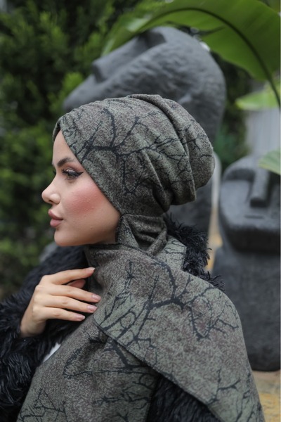 OykumBone Winter Scarf Hijab Bonnet Shawl