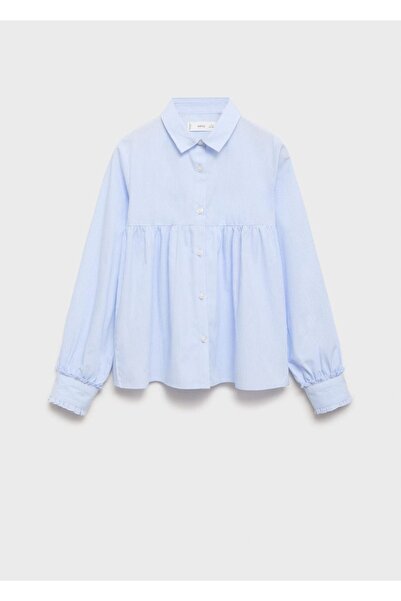 MANGO Kids Çizgili Volanlı Gömlek