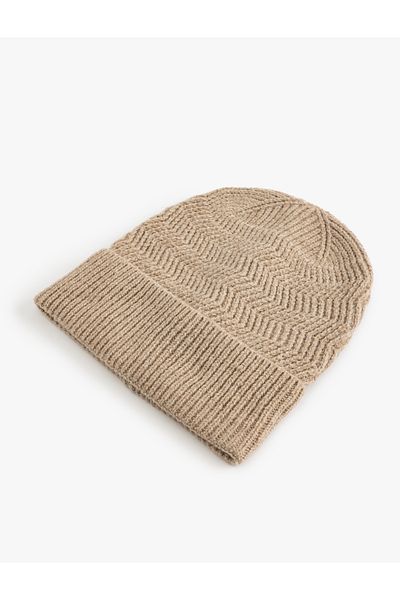 Koton Baseball Knitted Textured - Basic Design with Fold Detail