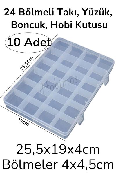 Hobimos Cutie organizatoare 25,50x19x4cm - 10 bucăți 24 compartimente set colier și inele