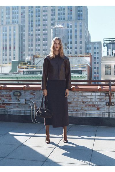 MANGO Woman Leather Look Pocket Jacket