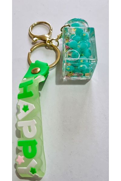 Modellino Gift Kawaii Crystallized Watery Keychain Silicone Bracelet & Bag Ornament - Turquoise Candy Jar