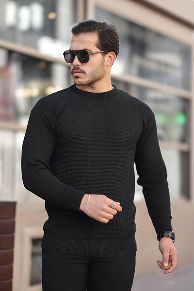 YUNED Square Patterned Crew Neck Knitwear