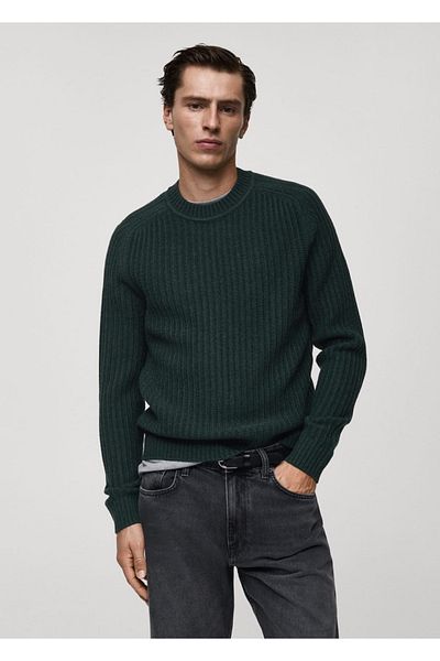 MANGO Man Wool Blend Twill Knitwear Sweater
